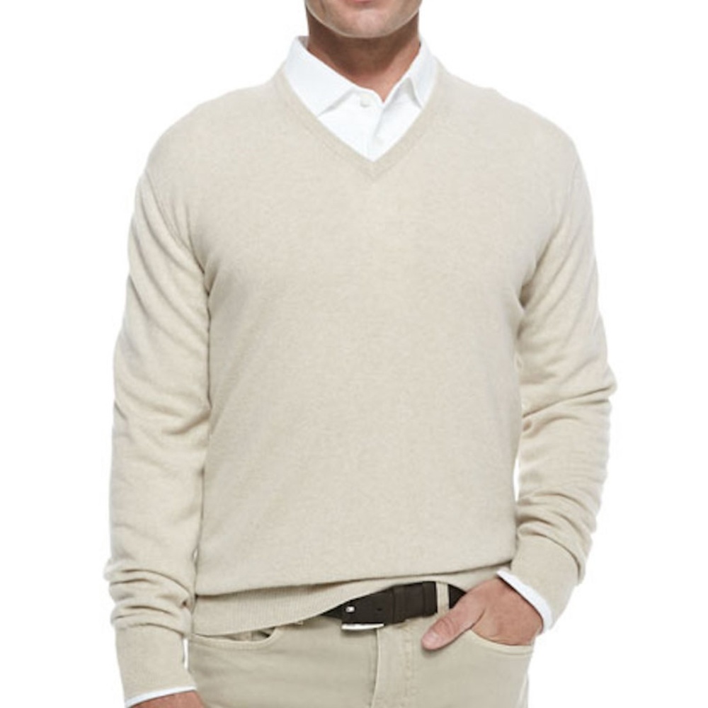 LORO PIANA BEIGE BABY CASHMERE SWEATER M / L i52